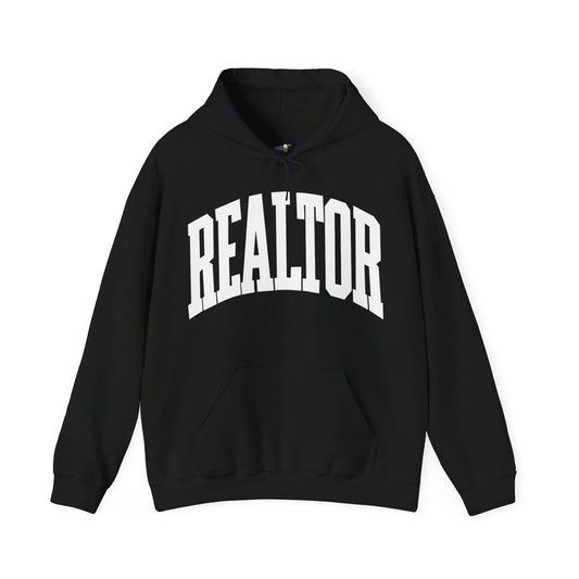 Sheryl Fehr Realtor Hoodie – Bold White "REALTOR" Logo Hooded Sweatshirt