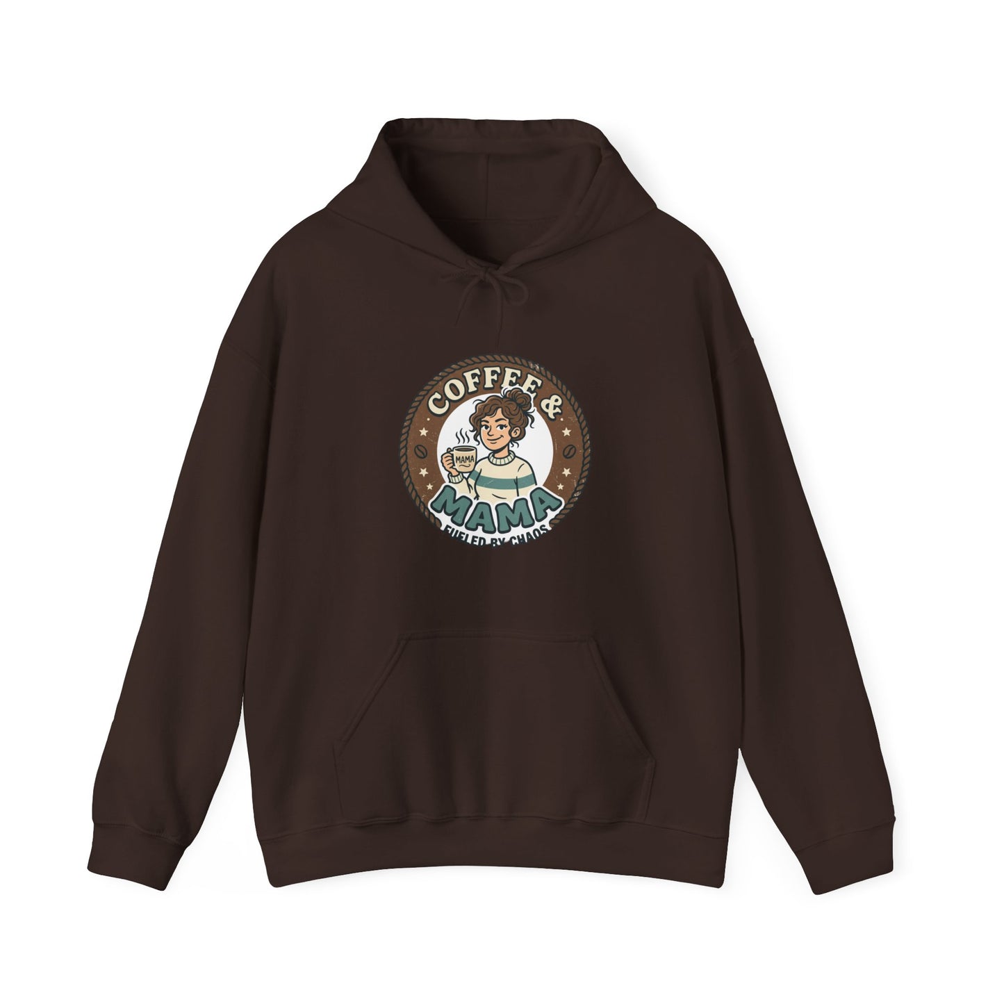 Coffee Mama Hoodie - Cute Retro Coffee Lover Pullover ("Coffee Mama - Fueled by Caffeine")