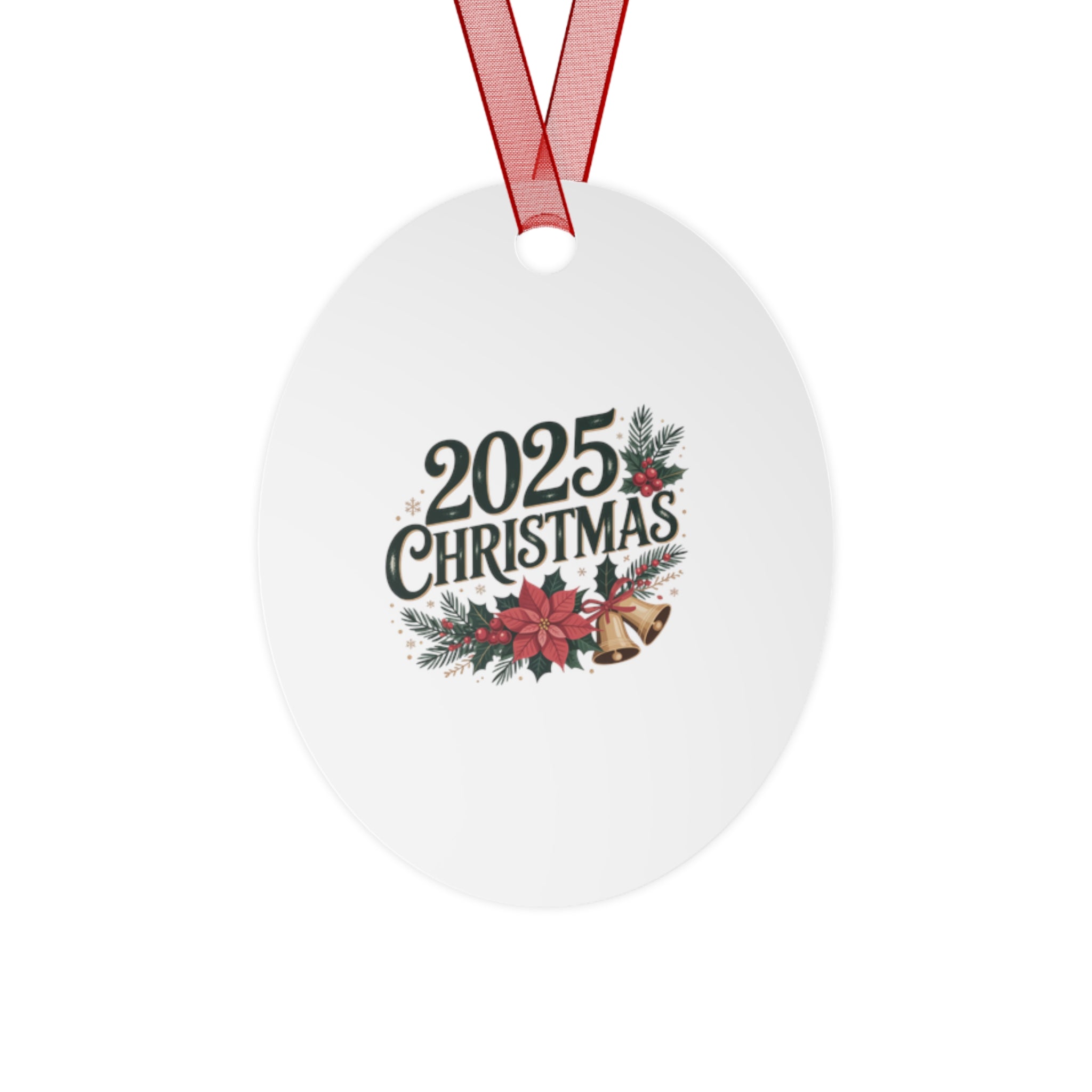 Personalized Metal Christmas Ornament 2025 – Holiday Bell Decoration
