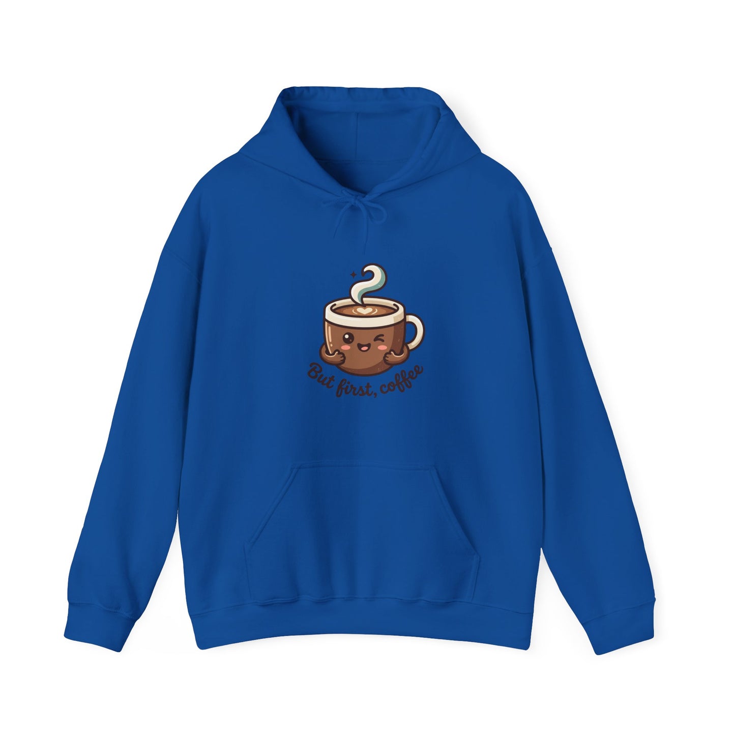 Hoodie — Cute "But First, Coffee" Coffee Cup Graphic Hoodie