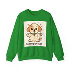Looking for Hugs Sweatshirt — Cute Puppy Graphic Crewneck