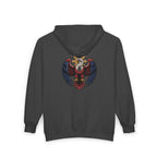 Eagle Crest Zip Hoodie — Crowned Heraldic Eagle Full-Zip Sweatshirt