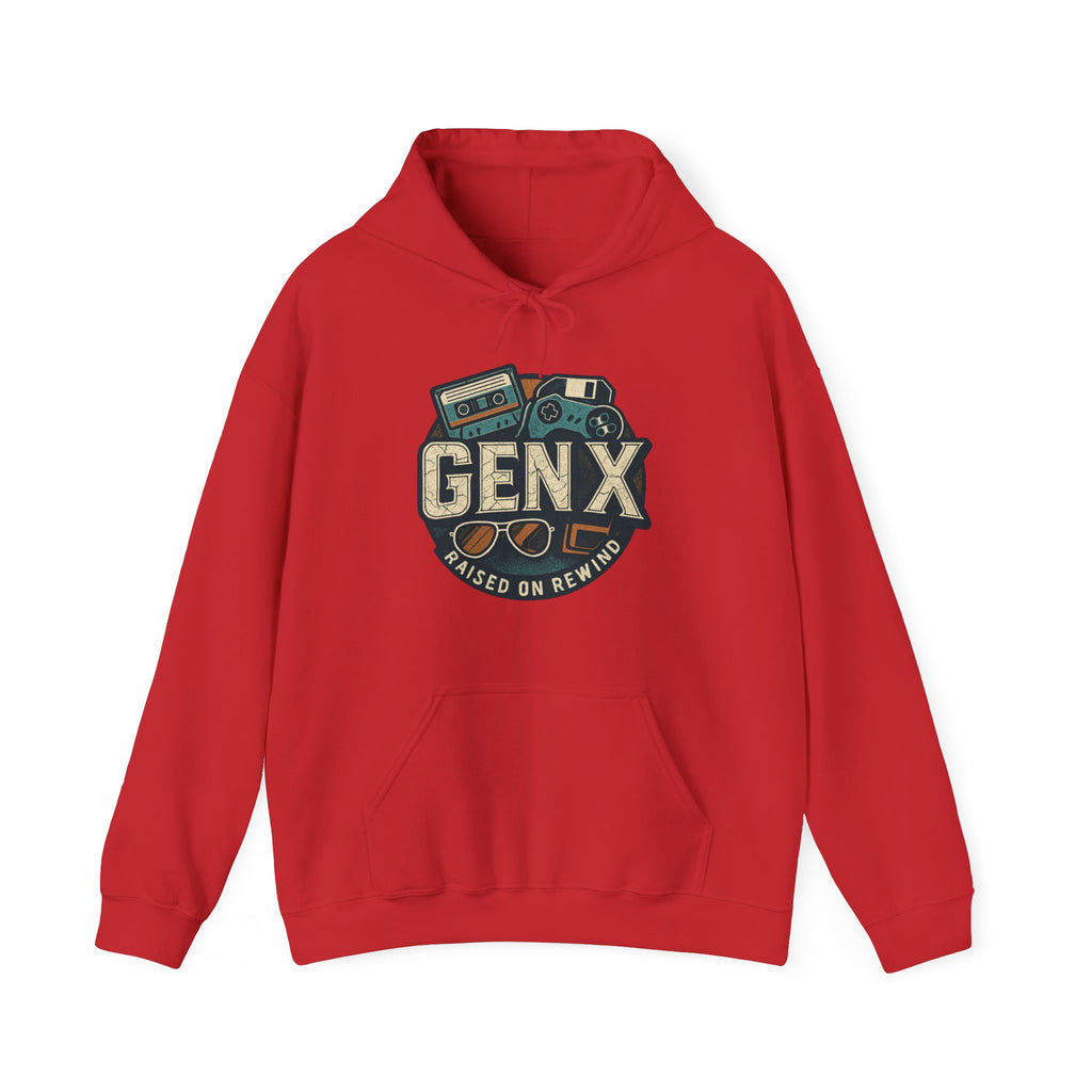 Gen X Hoodie – Retro Raised on Rewind Graphic Sweatshirt