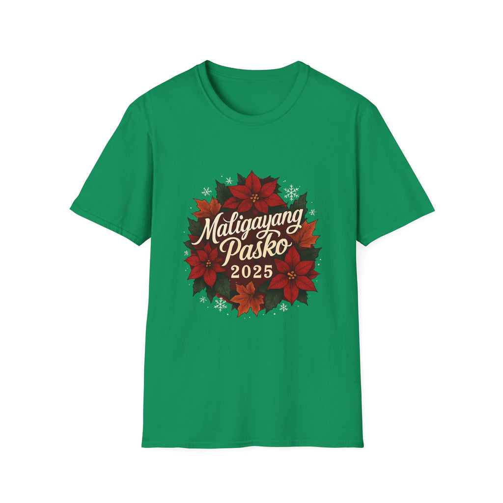 Maligayang Pasko 2025 T-Shirt — Filipino Christmas Poinsettia Holiday Tee