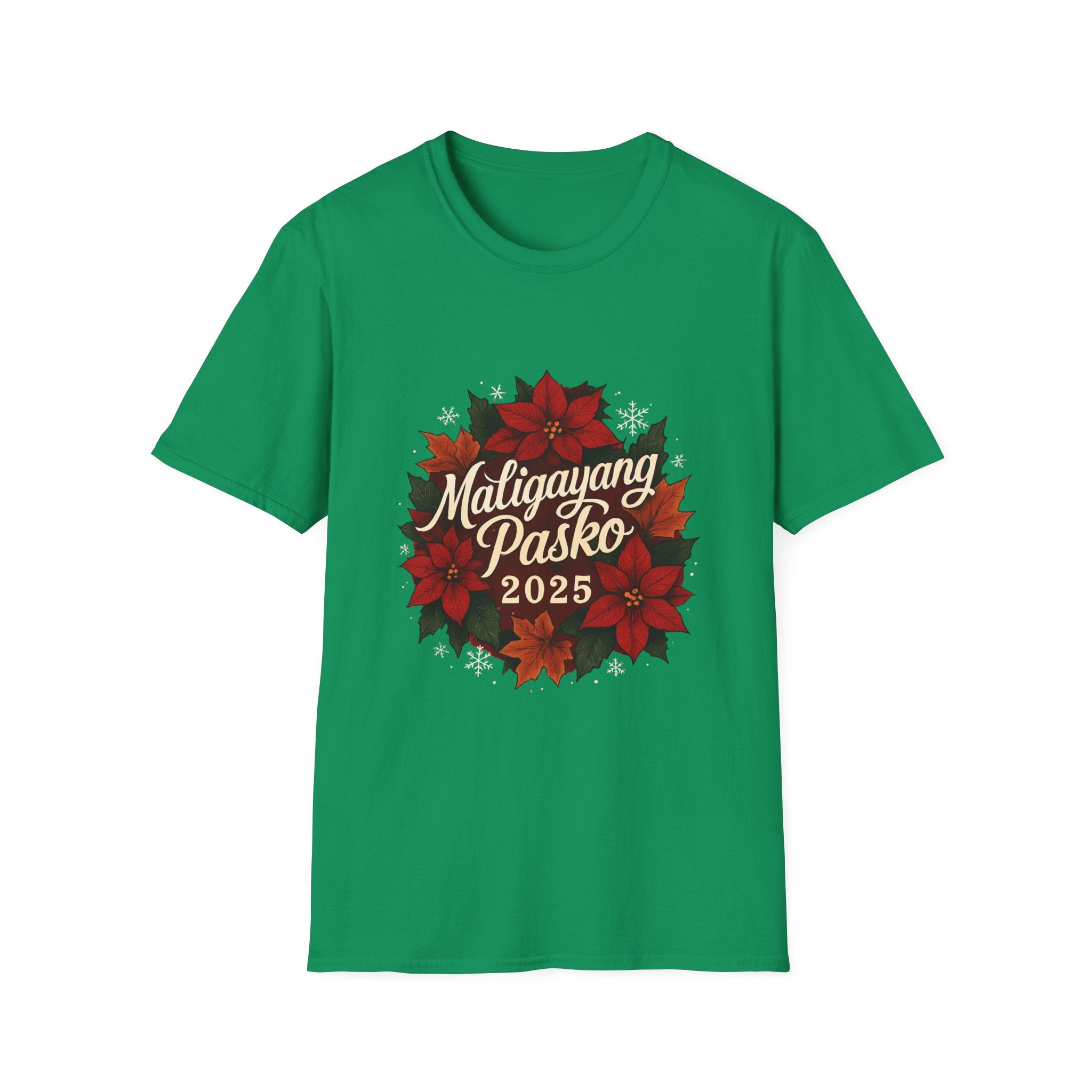 Maligayang Pasko 2025 T-Shirt — Filipino Christmas Poinsettia Holiday Tee