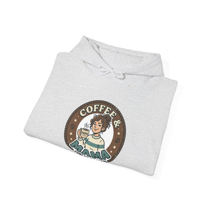 Coffee Mama Hoodie - Cute Retro Coffee Lover Pullover ("Coffee Mama - Fueled by Caffeine")