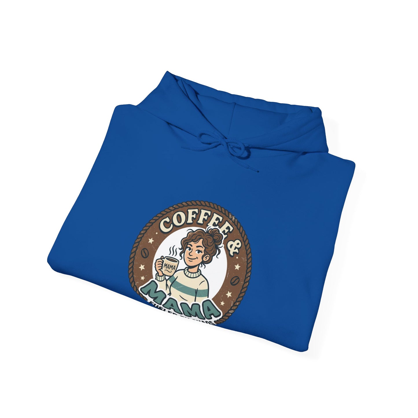 Coffee Mama Hoodie - Cute Retro Coffee Lover Pullover ("Coffee Mama - Fueled by Caffeine")