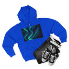Aurora Wave Zip Hoodie — Northern Lights Abstract Graphic Hoodie