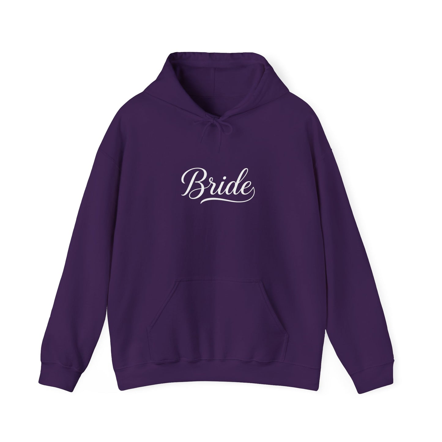 "Bride" White Script Hoodie — Bridal Wedding Party Pullover