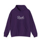 "Bride" White Script Hoodie — Bridal Wedding Party Pullover