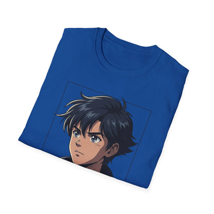 Anime Boy Portrait T‑Shirt — Retro "90's" Back Print