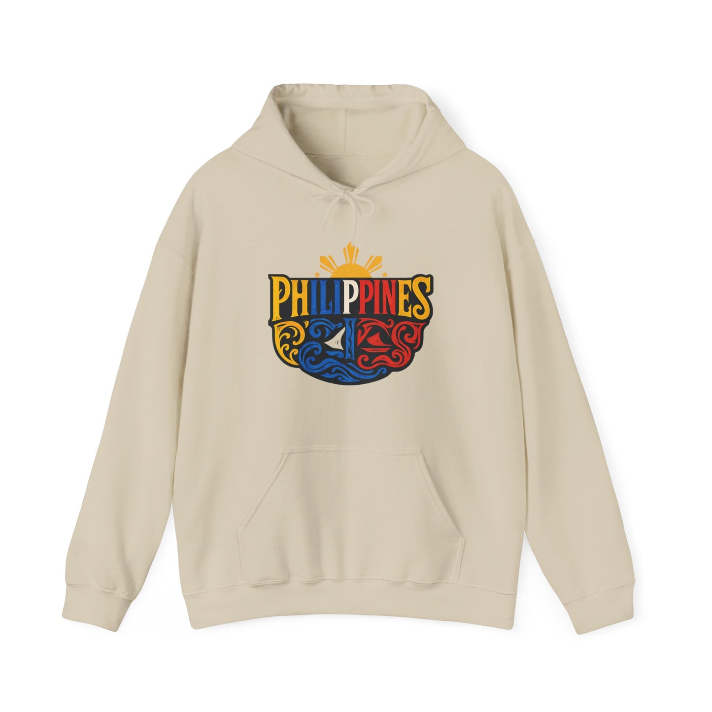 Philippines Retro Surf Hoodie – Vintage Flag Sun & Waves Pullover