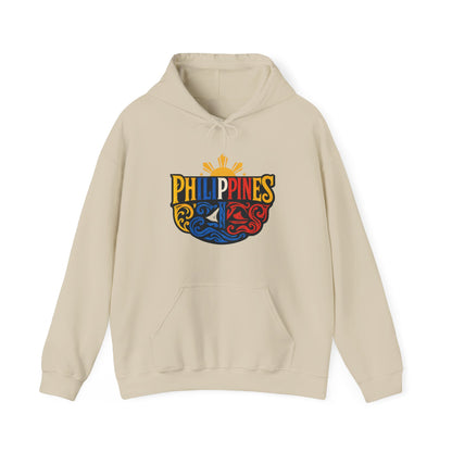Philippines Retro Surf Hoodie – Vintage Flag Sun & Waves Pullover