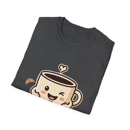 Coffee Cup T-Shirt — "Daily Hug" Cute Kawaii Coffee Tee