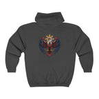 Eagle Crest Zip Hoodie — Crowned Heraldic Eagle Full-Zip Sweatshirt