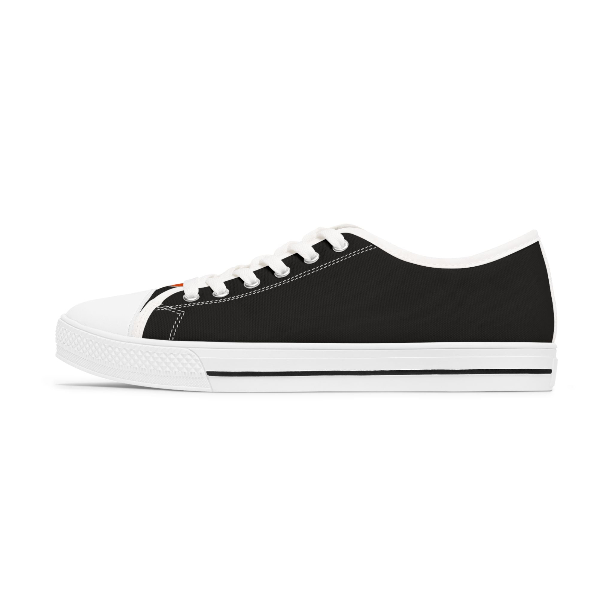 Orange Blossom Classic Black Women's Low Top Sneakers