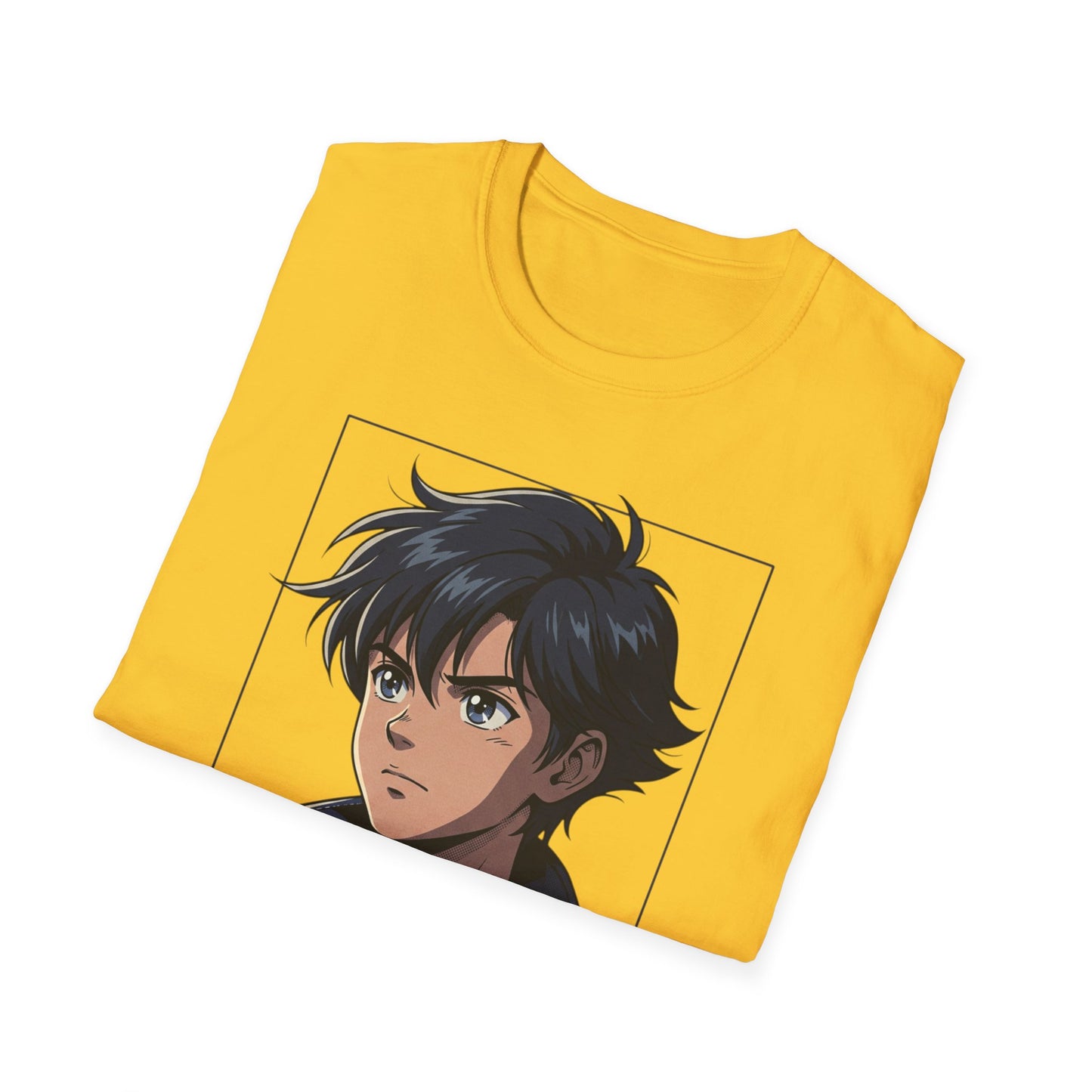 Anime Boy Portrait T‑Shirt — Retro "90's" Back Print