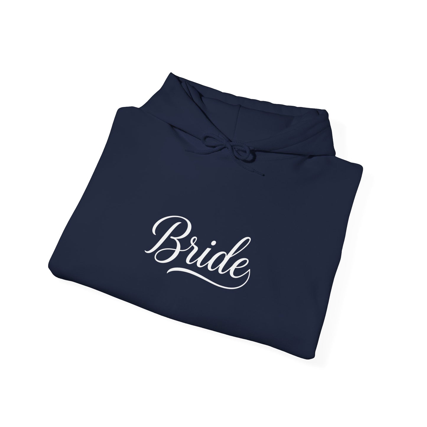"Bride" White Script Hoodie — Bridal Wedding Party Pullover
