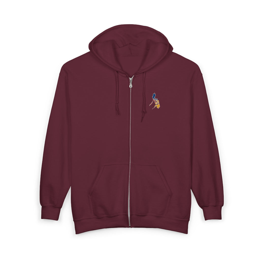 Eagle Crest Zip Hoodie — Crowned Heraldic Eagle Full-Zip Sweatshirt