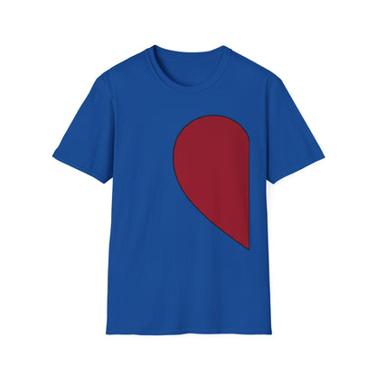 Half Heart Graphic T‑Shirt — Minimal Red Heart Tee