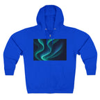 Aurora Wave Zip Hoodie — Northern Lights Abstract Graphic Hoodie
