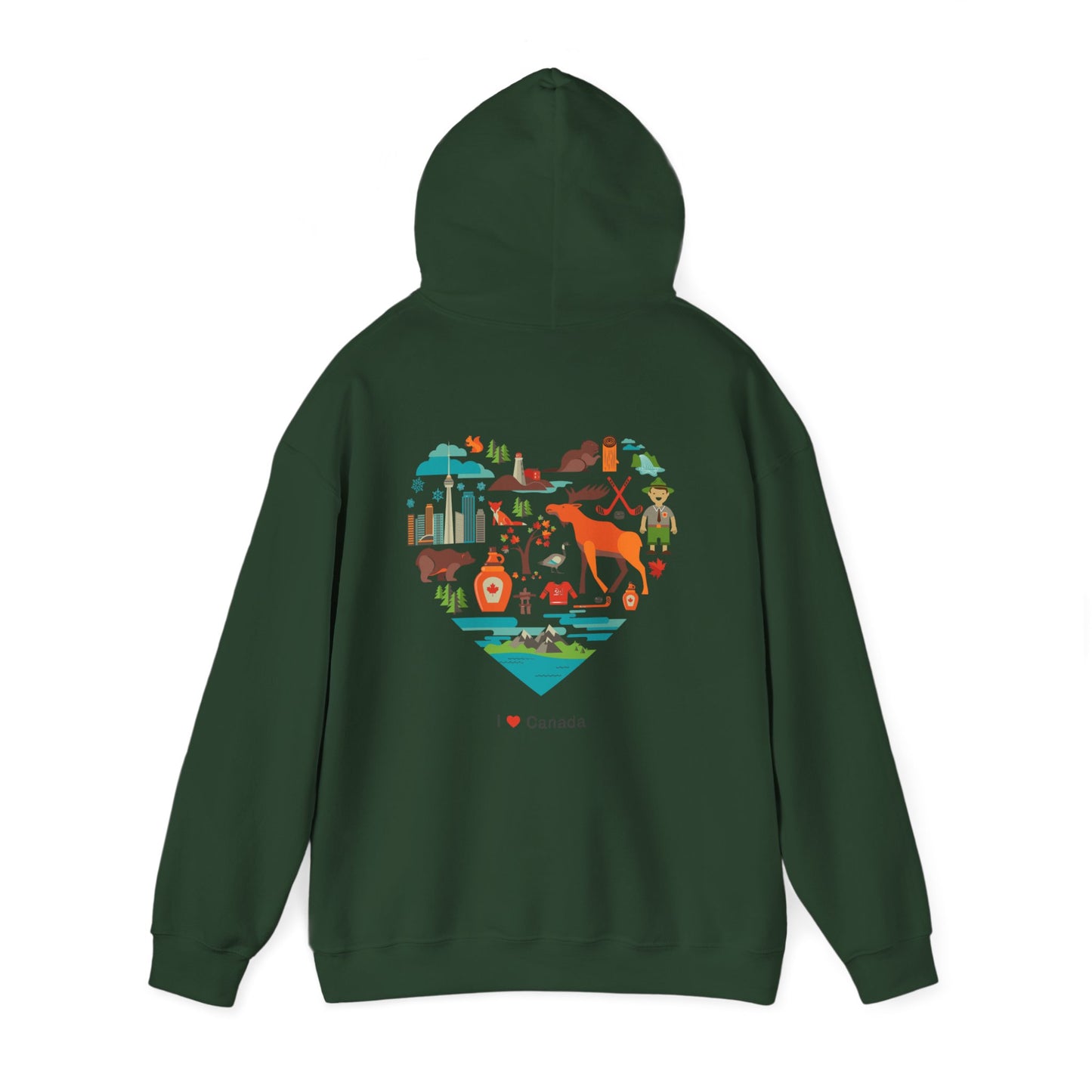 Canada Flag Hoodie – Vintage Canada Text & Maple Leaf Pullover