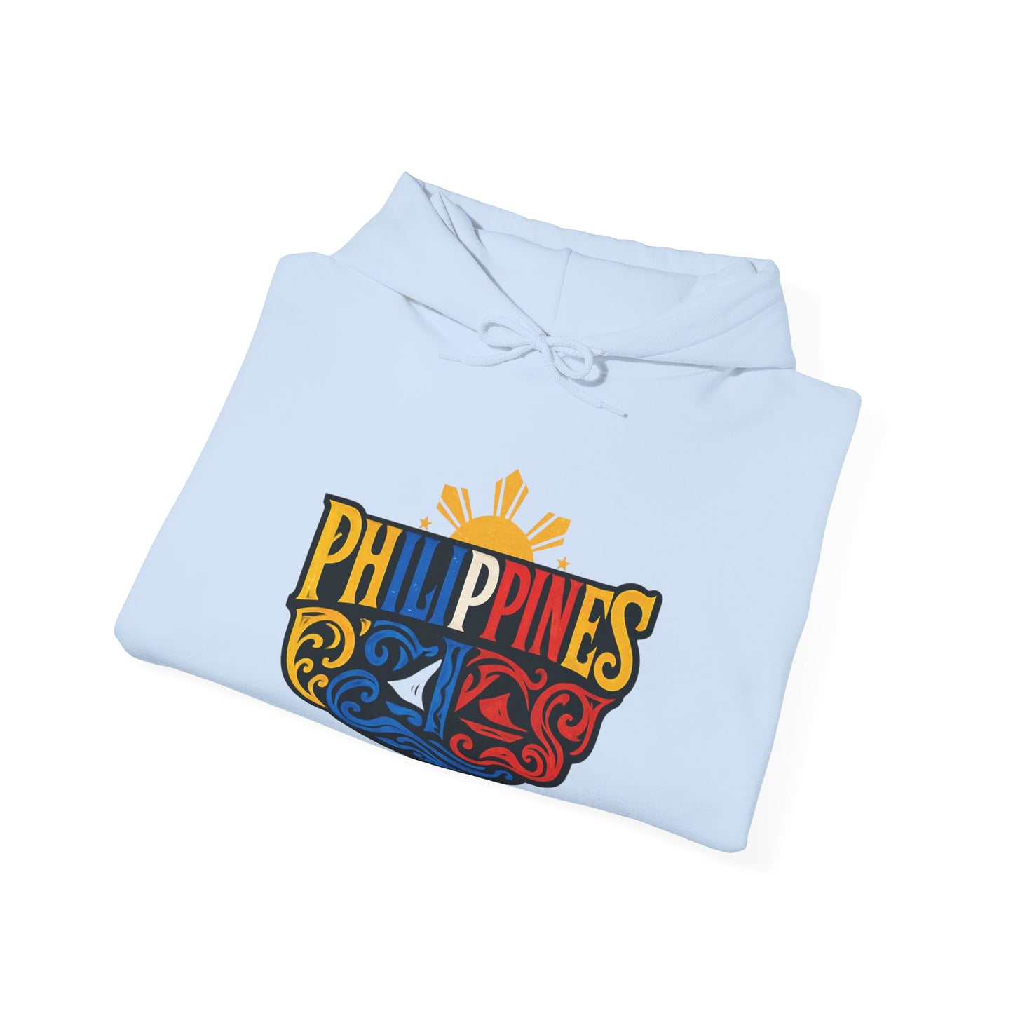 Philippines Retro Surf Hoodie – Vintage Flag Sun & Waves Pullover