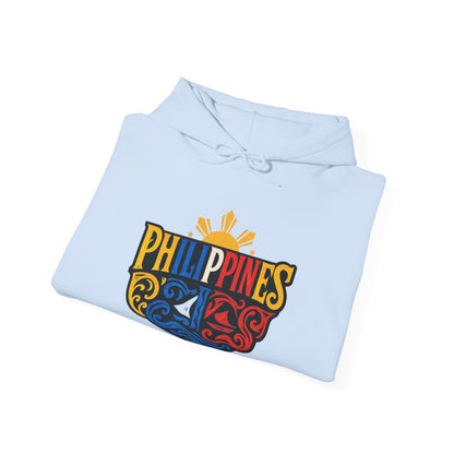 Philippines Retro Surf Hoodie – Vintage Flag Sun & Waves Pullover