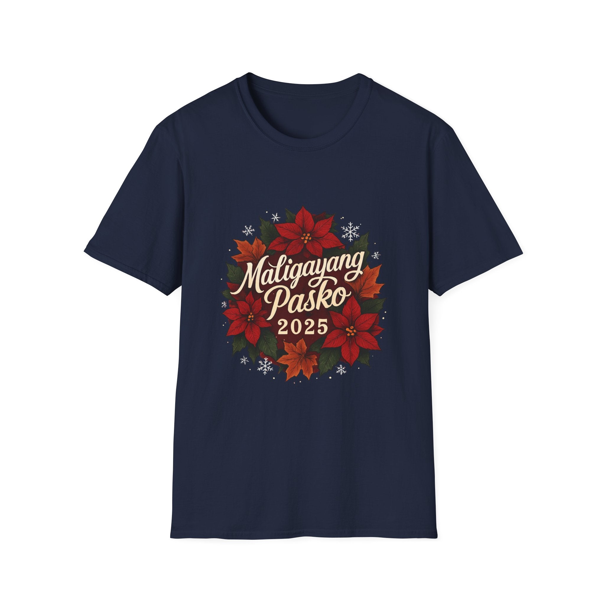 Maligayang Pasko 2025 T-Shirt — Filipino Christmas Poinsettia Holiday Tee