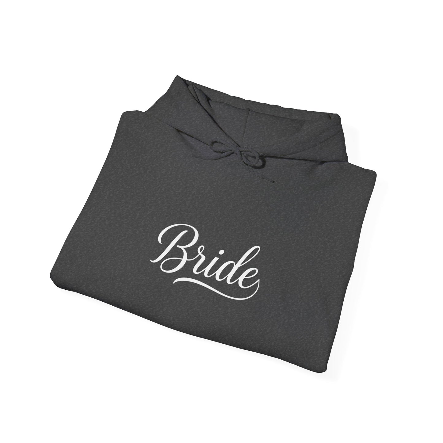 "Bride" White Script Hoodie — Bridal Wedding Party Pullover