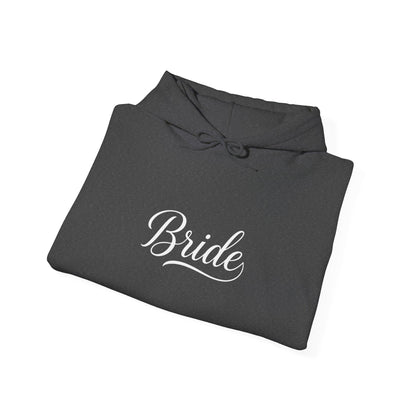 "Bride" White Script Hoodie — Bridal Wedding Party Pullover