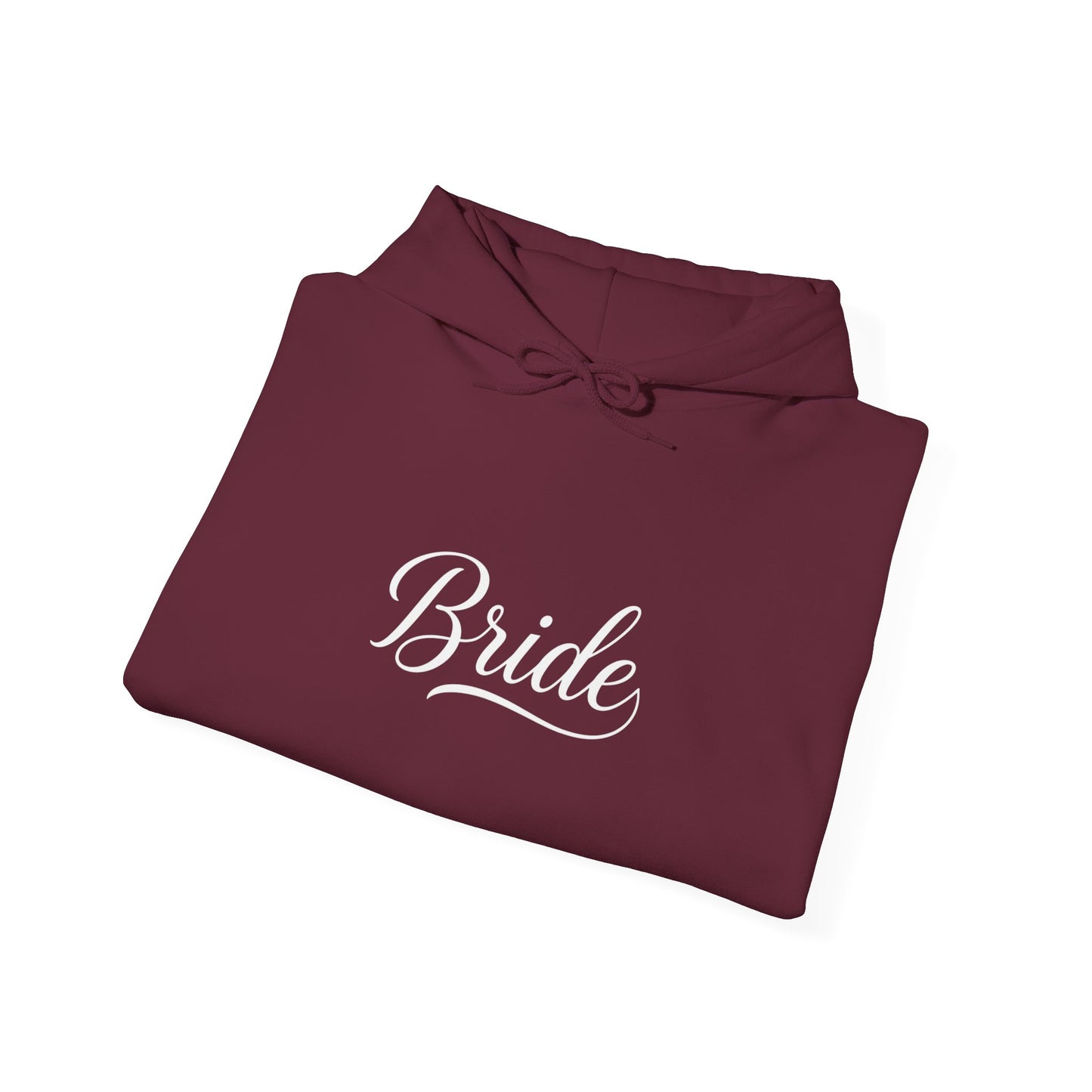 "Bride" White Script Hoodie — Bridal Wedding Party Pullover