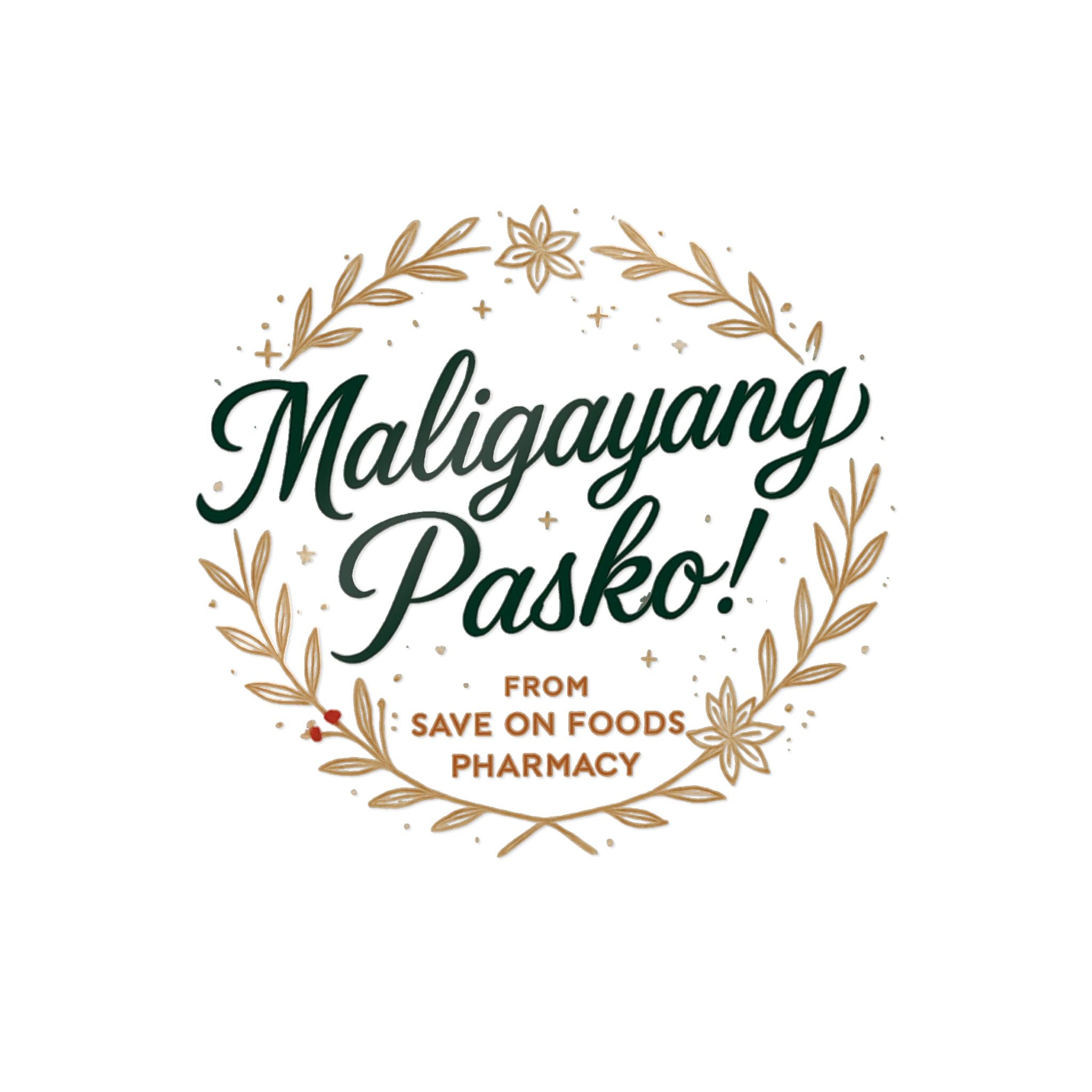 Festive Die-Cut Stickers: Maligayang Pasko Design for Holiday Cheer