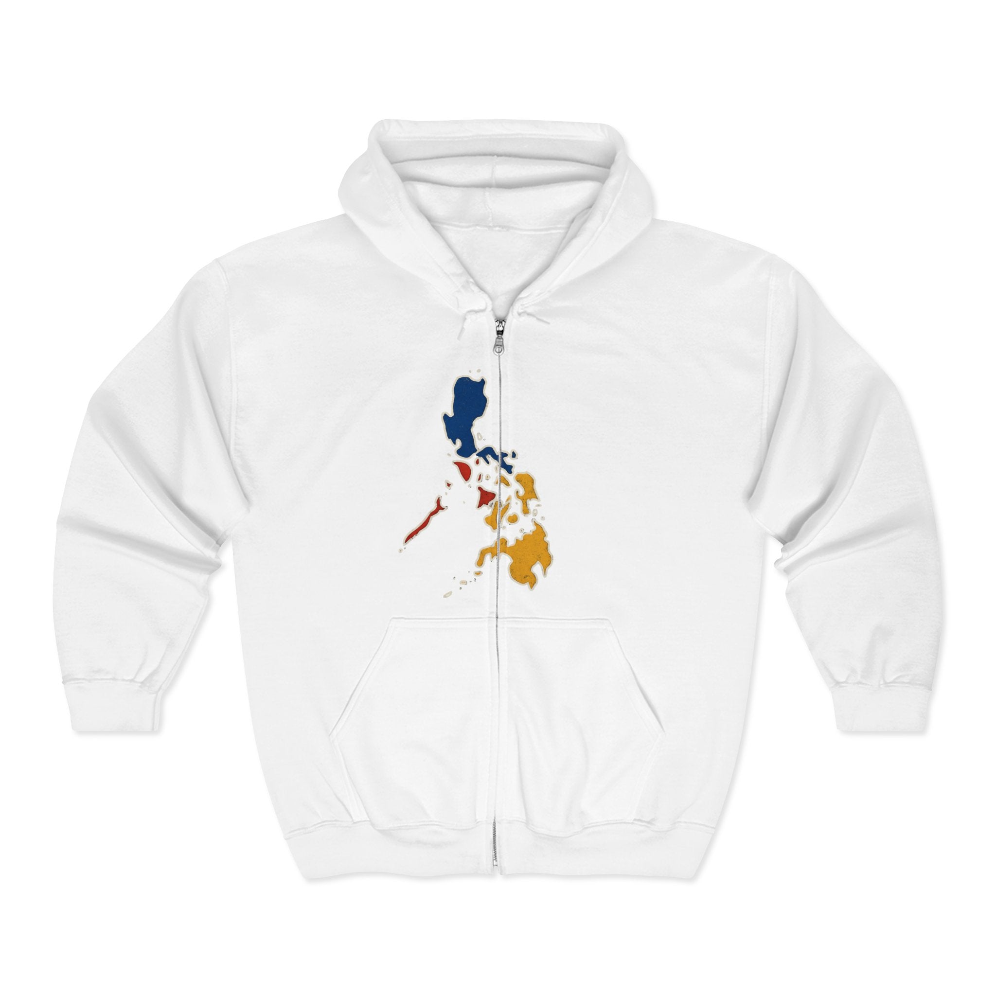 Philippines Map & Golden Eagle Zip Hoodie — Filipino Pride Full-Zip Sweatshirt