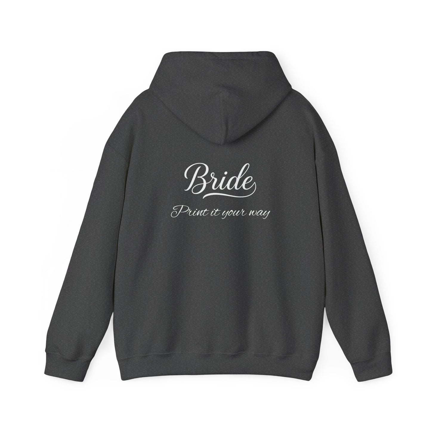 "Bride" White Script Hoodie — Bridal Wedding Party Pullover