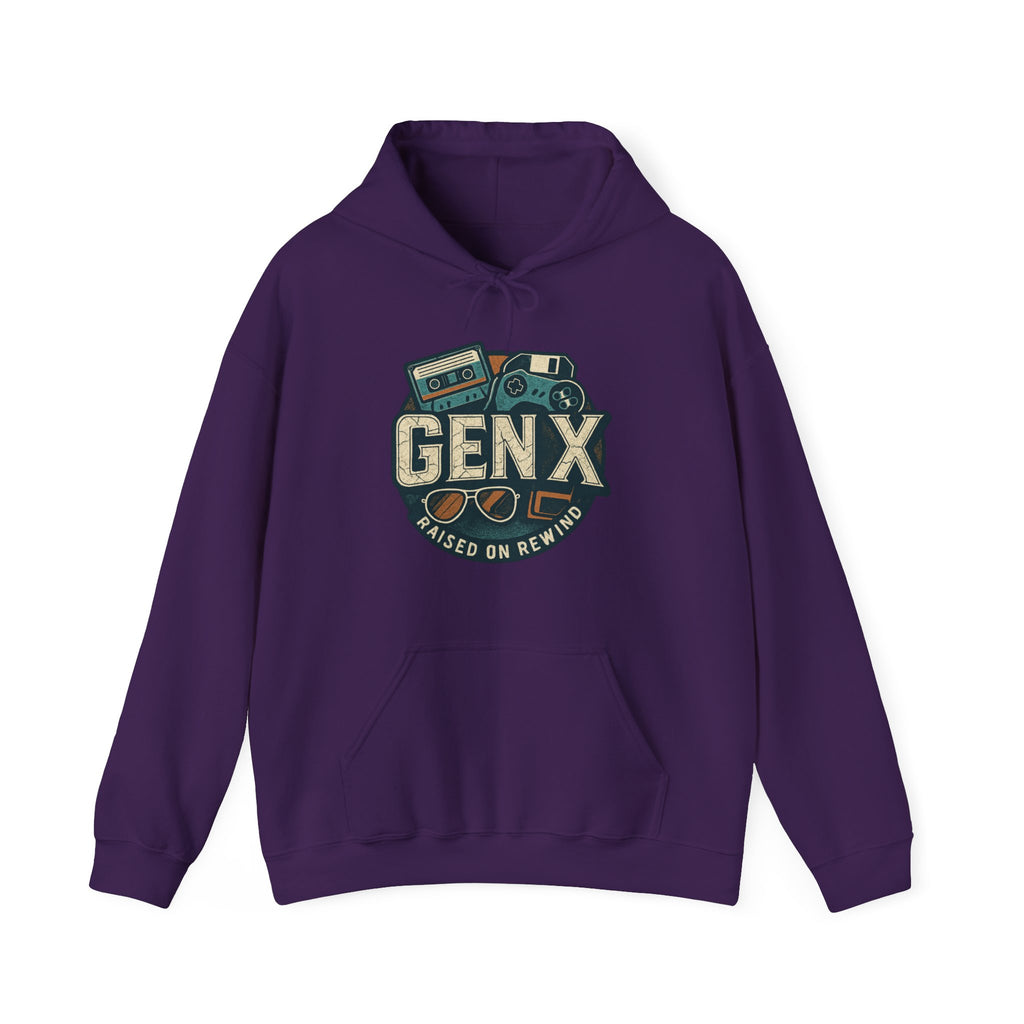 Gen X Hoodie – Retro Raised on Rewind Graphic Sweatshirt