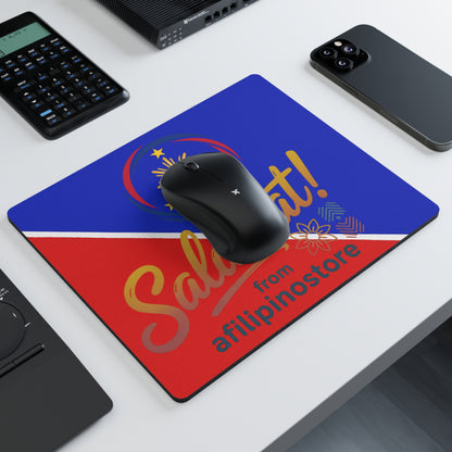 Salamat! Filipino Flag Rectangle Mouse Pad — Thank You Desk Mat (Philippines)