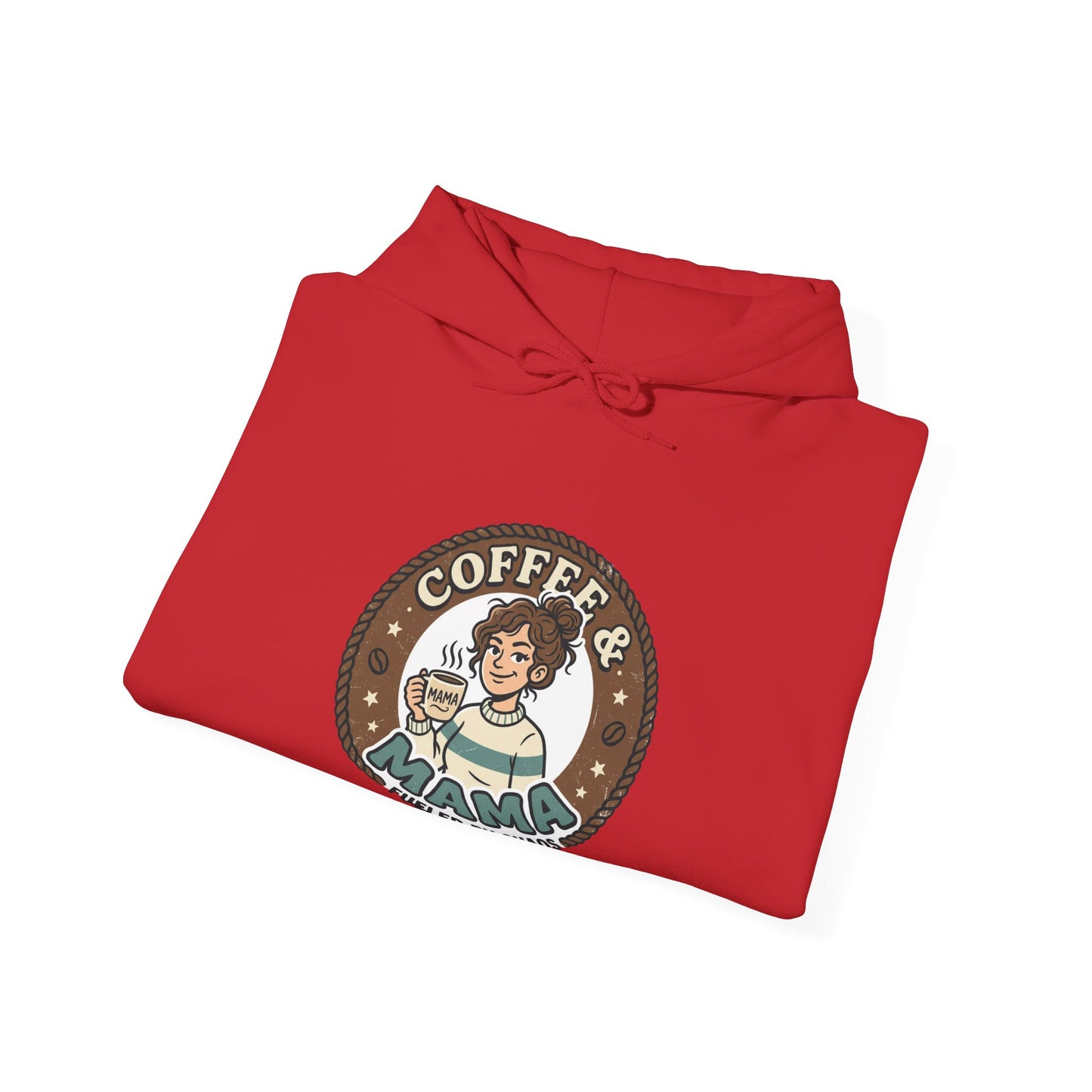 Coffee Mama Hoodie - Cute Retro Coffee Lover Pullover ("Coffee Mama - Fueled by Caffeine")