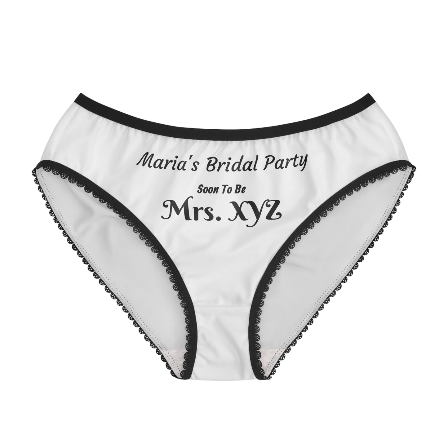 Personalizable Bridal Party 'Soon To Be Mrs. XYZ' Women's Briefs