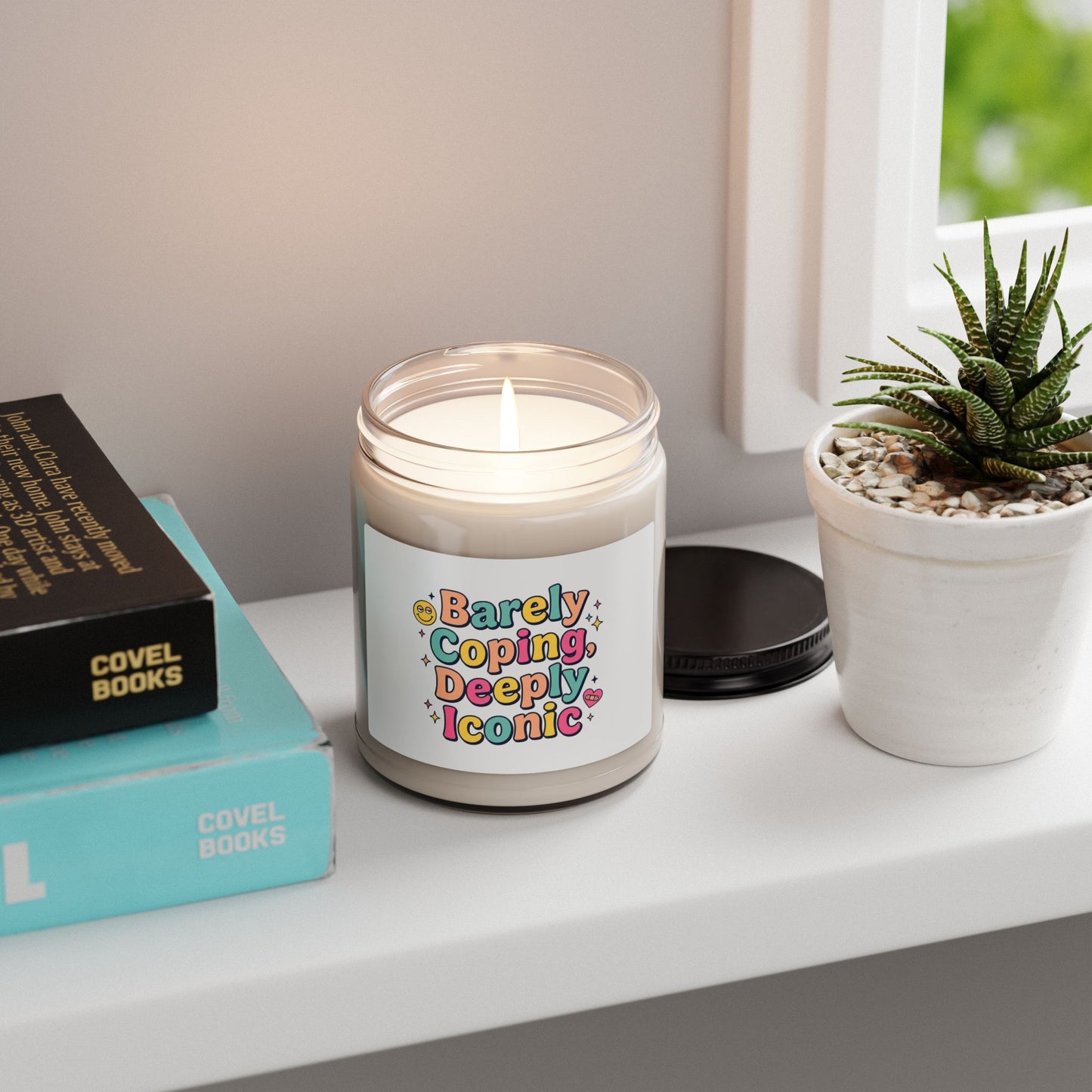 Barely Coping Deeply Iconic Candle | mental health humor, wellness sarcasm