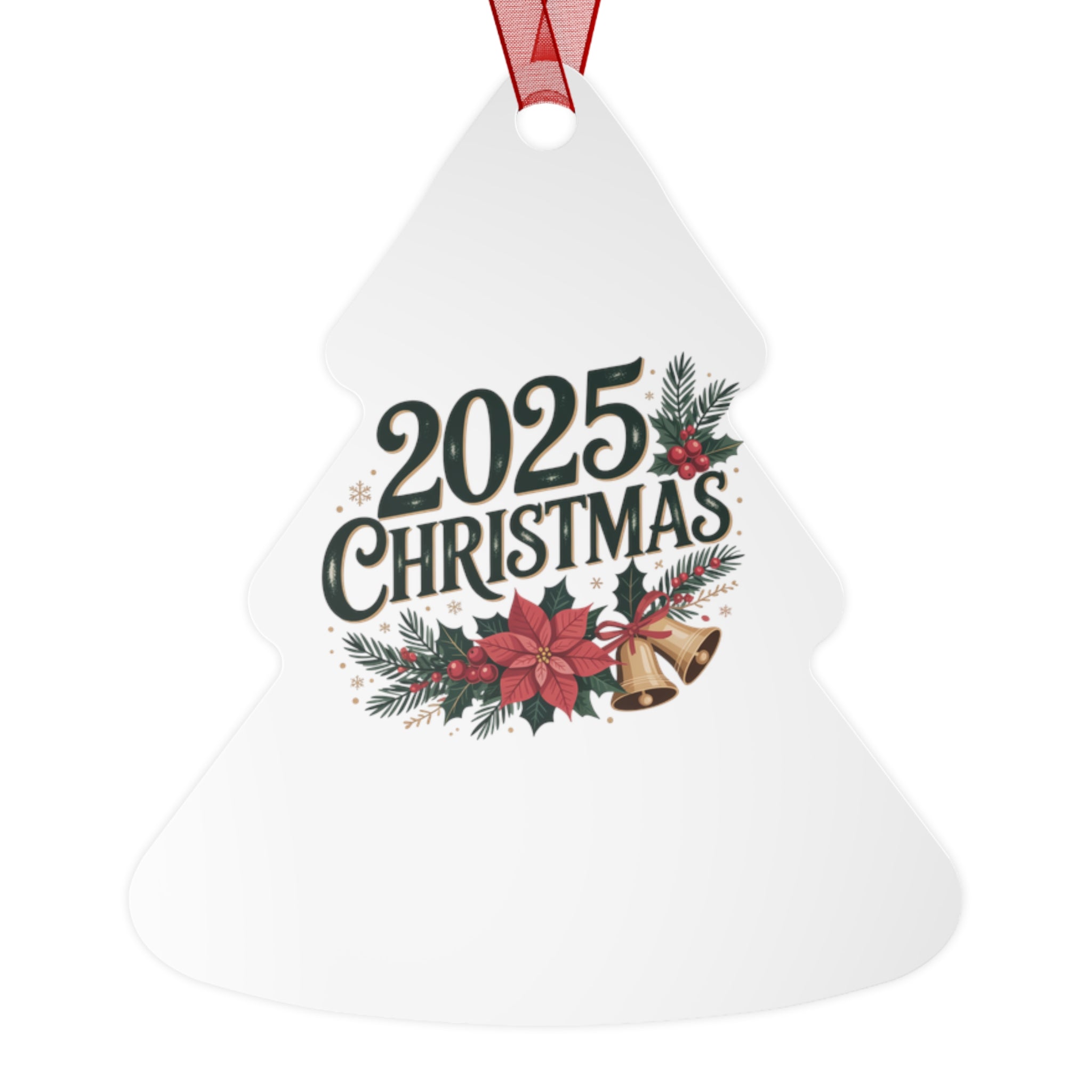 Personalized Metal Christmas Ornament 2025 – Holiday Bell Decoration