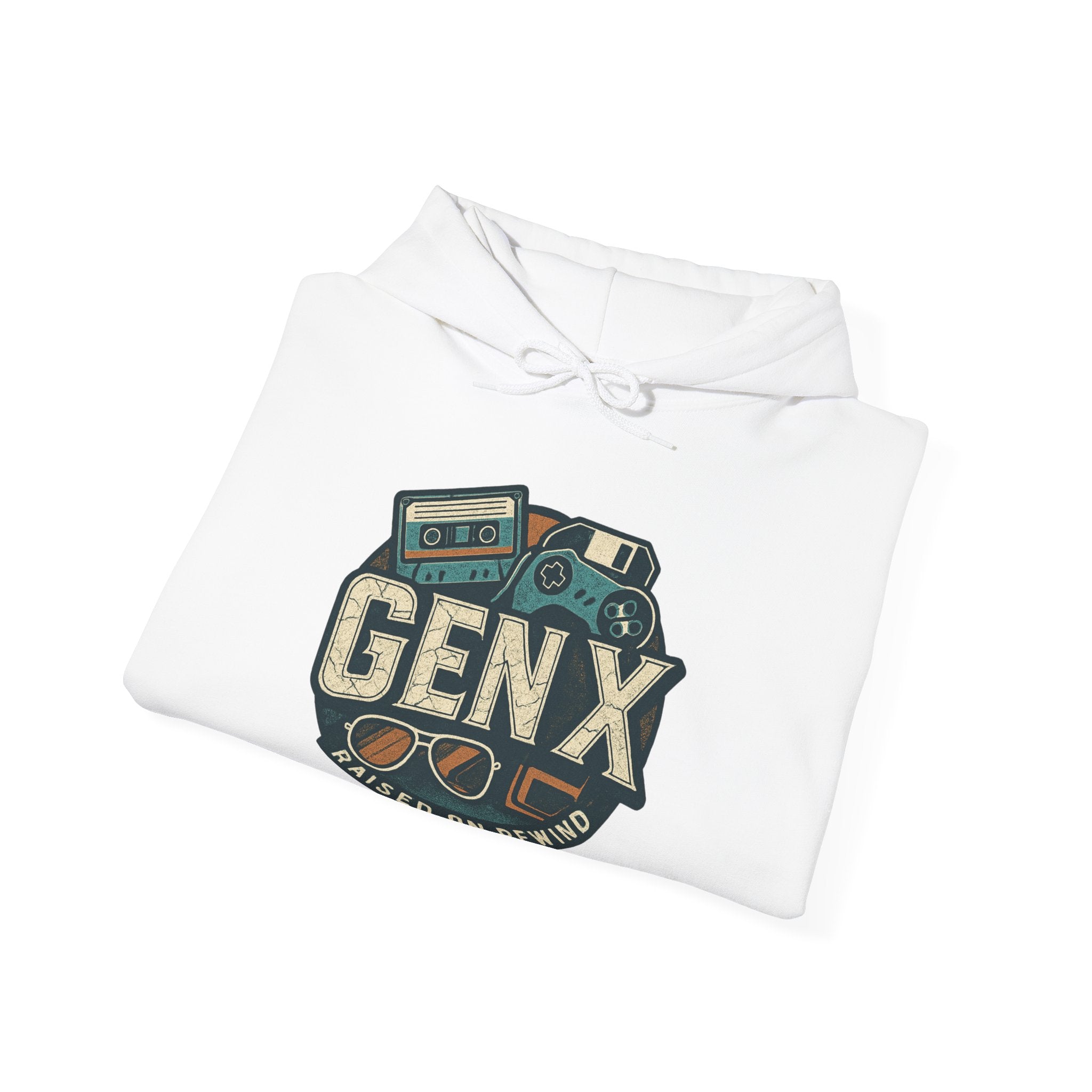 Gen X Hoodie – Retro Raised on Rewind Graphic Sweatshirt