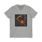 Basketball Player Art V-Neck Tee — Dynamic Court Action Graphic Shirt
