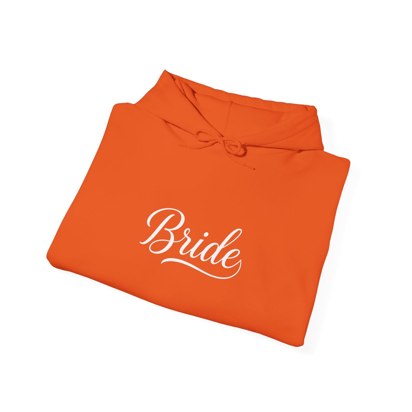 "Bride" White Script Hoodie — Bridal Wedding Party Pullover