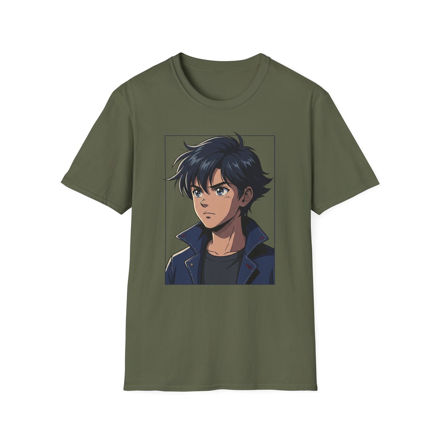 Anime Boy Portrait T‑Shirt — Retro "90's" Back Print