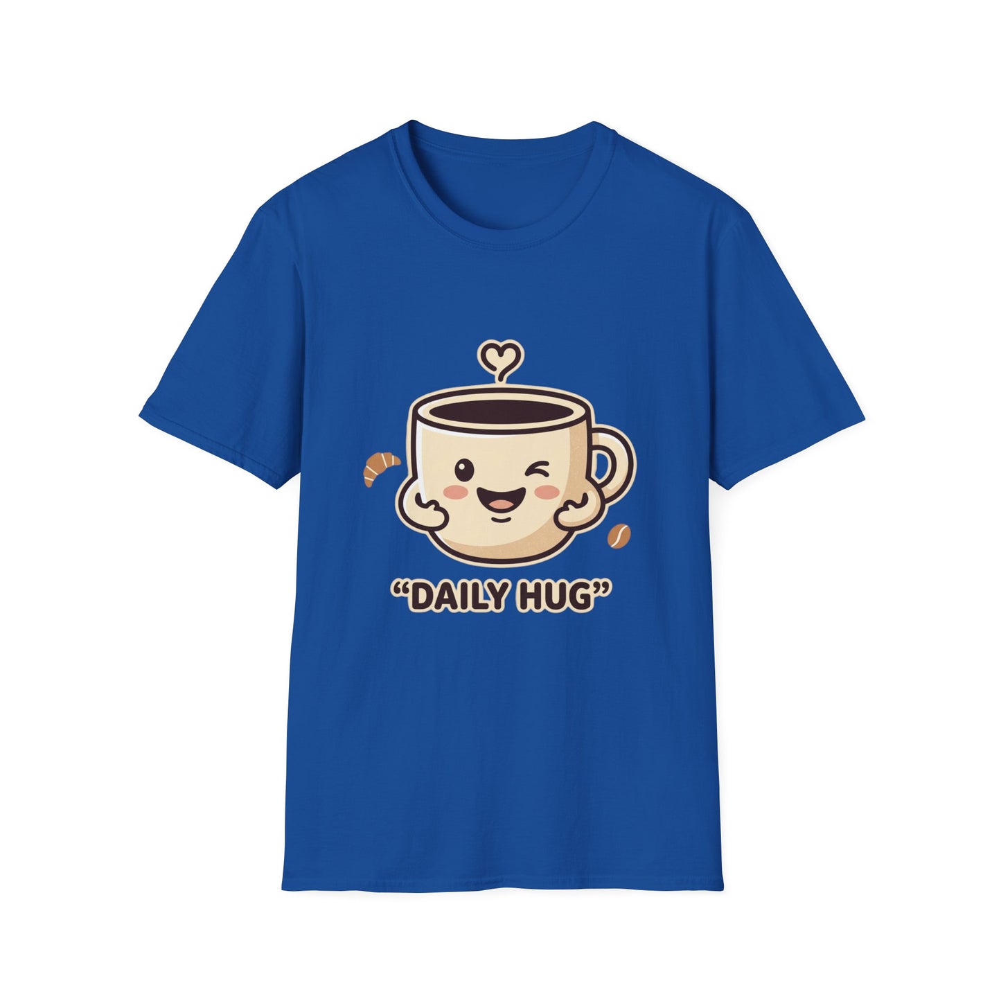 Coffee Cup T-Shirt — "Daily Hug" Cute Kawaii Coffee Tee