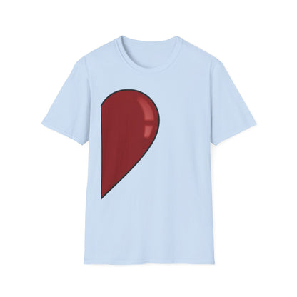 Half- Heart Half-Design T-Shirt — Minimal Red Heart Graphic Tee