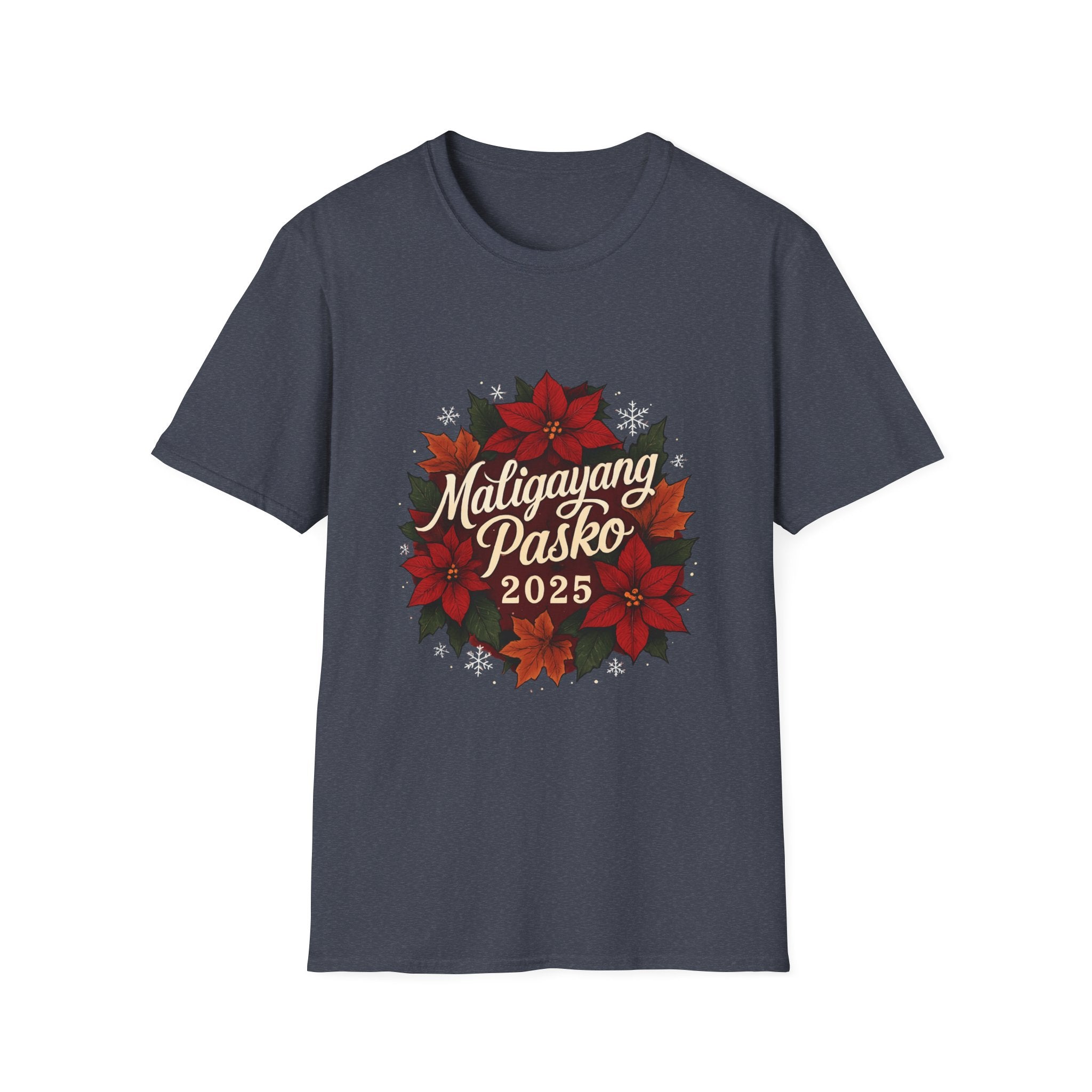 Maligayang Pasko 2025 T-Shirt — Filipino Christmas Poinsettia Holiday Tee