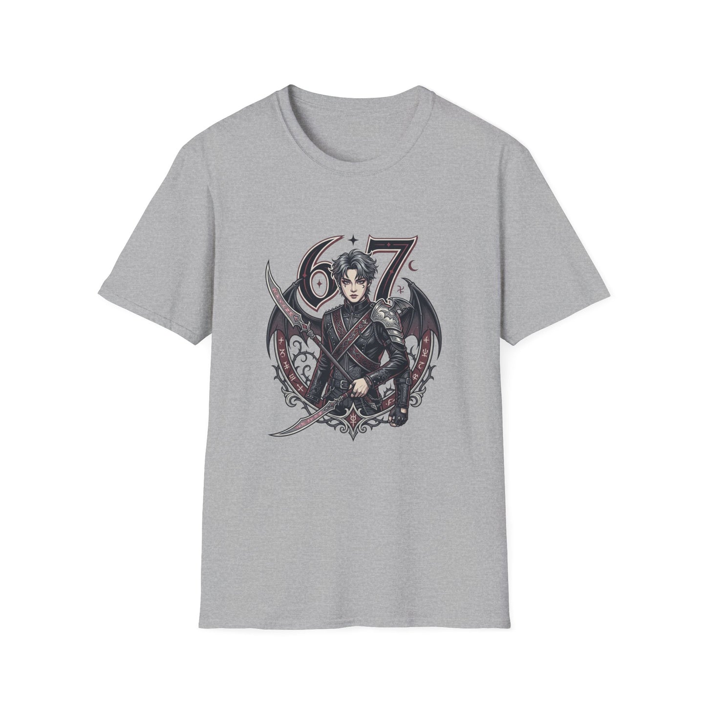 Gothic Demon Hunter T-Shirt — Knight with Wings Illustration