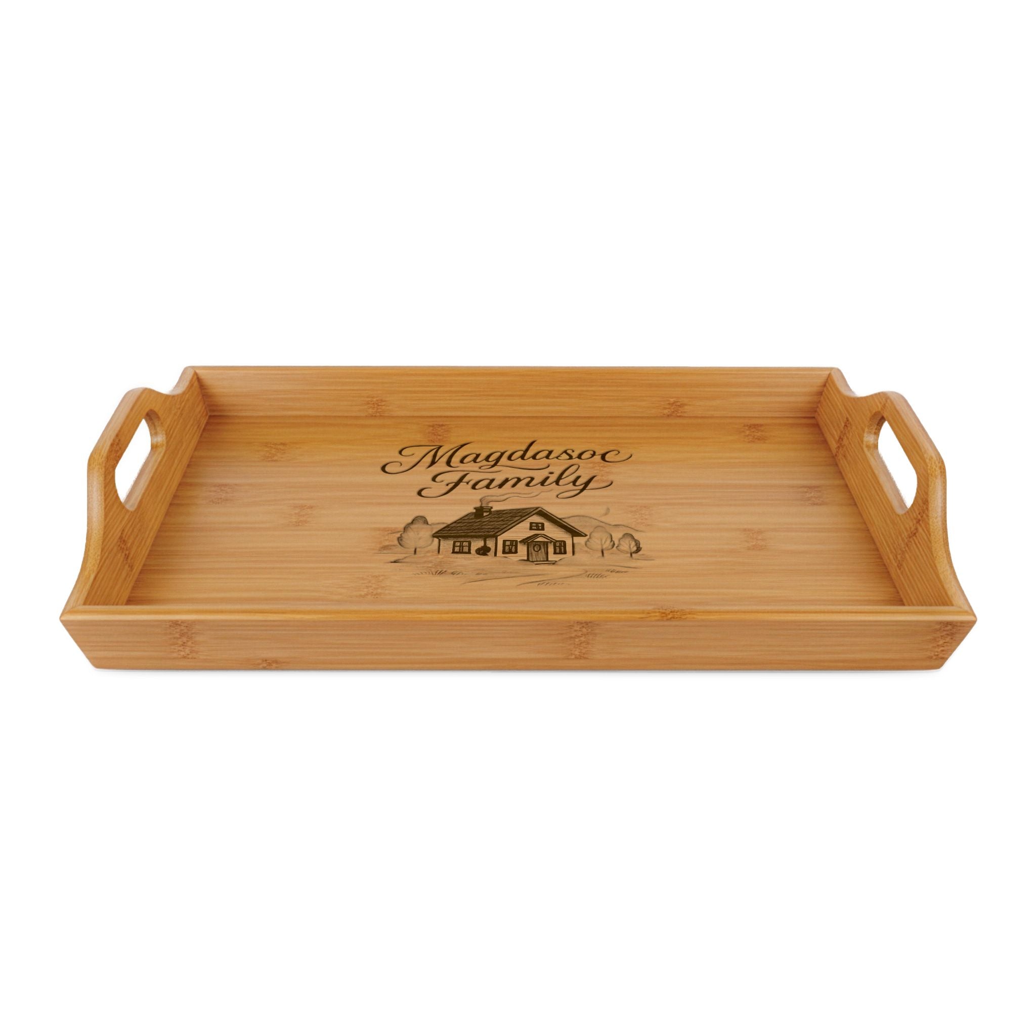 Engraved Bamboo Serving Tray - Personalized Family Home Decor